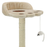 Arbre à chat avec griffoir en sisal 40 cm Beige et Marron