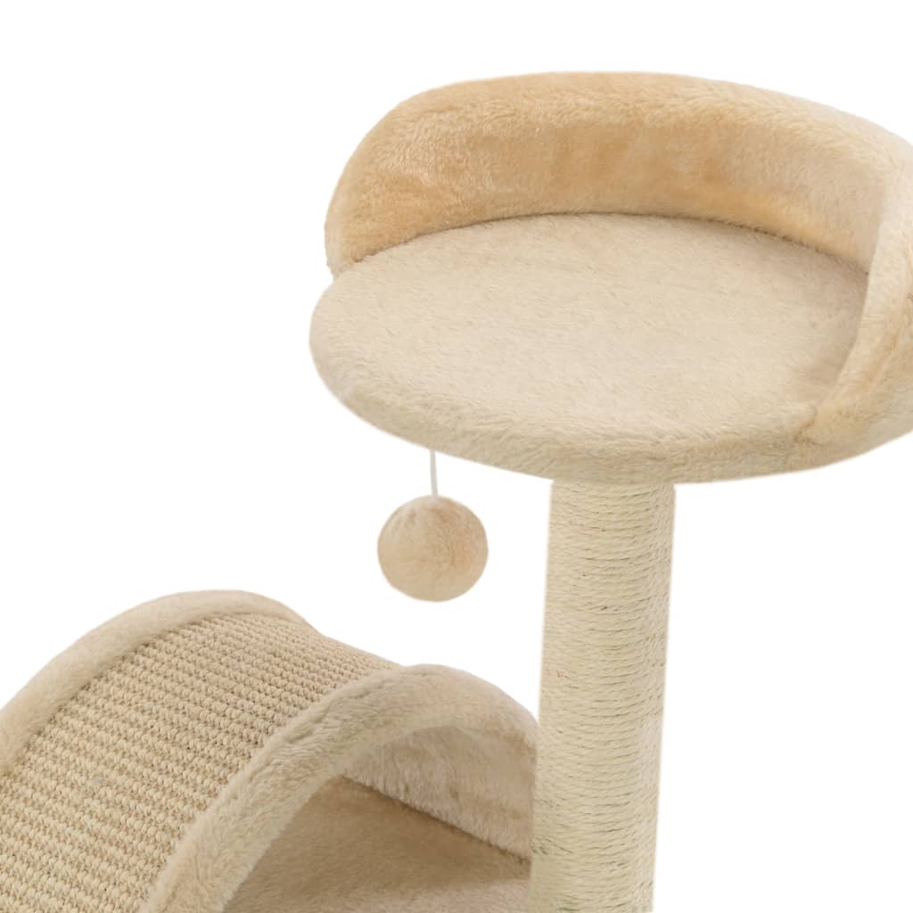 Arbre à chat avec griffoir en sisal 40 cm Beige et Marron