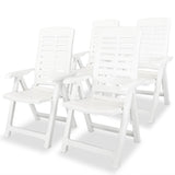 Chaises inclinables de jardin lot de 4 Plastique Blanc