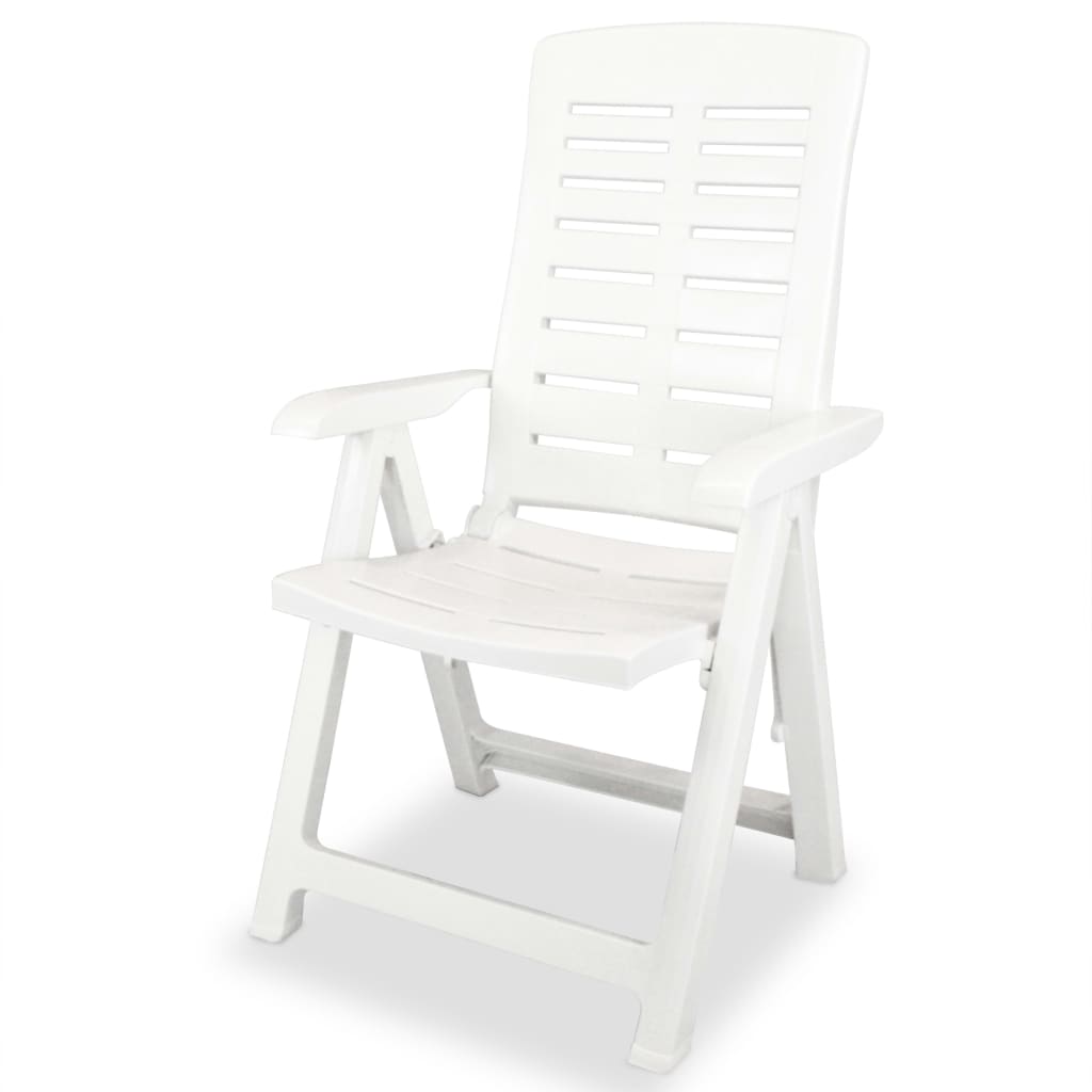 Chaises inclinables de jardin lot de 4 Plastique Blanc