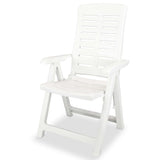 Chaises inclinables de jardin lot de 4 Plastique Blanc