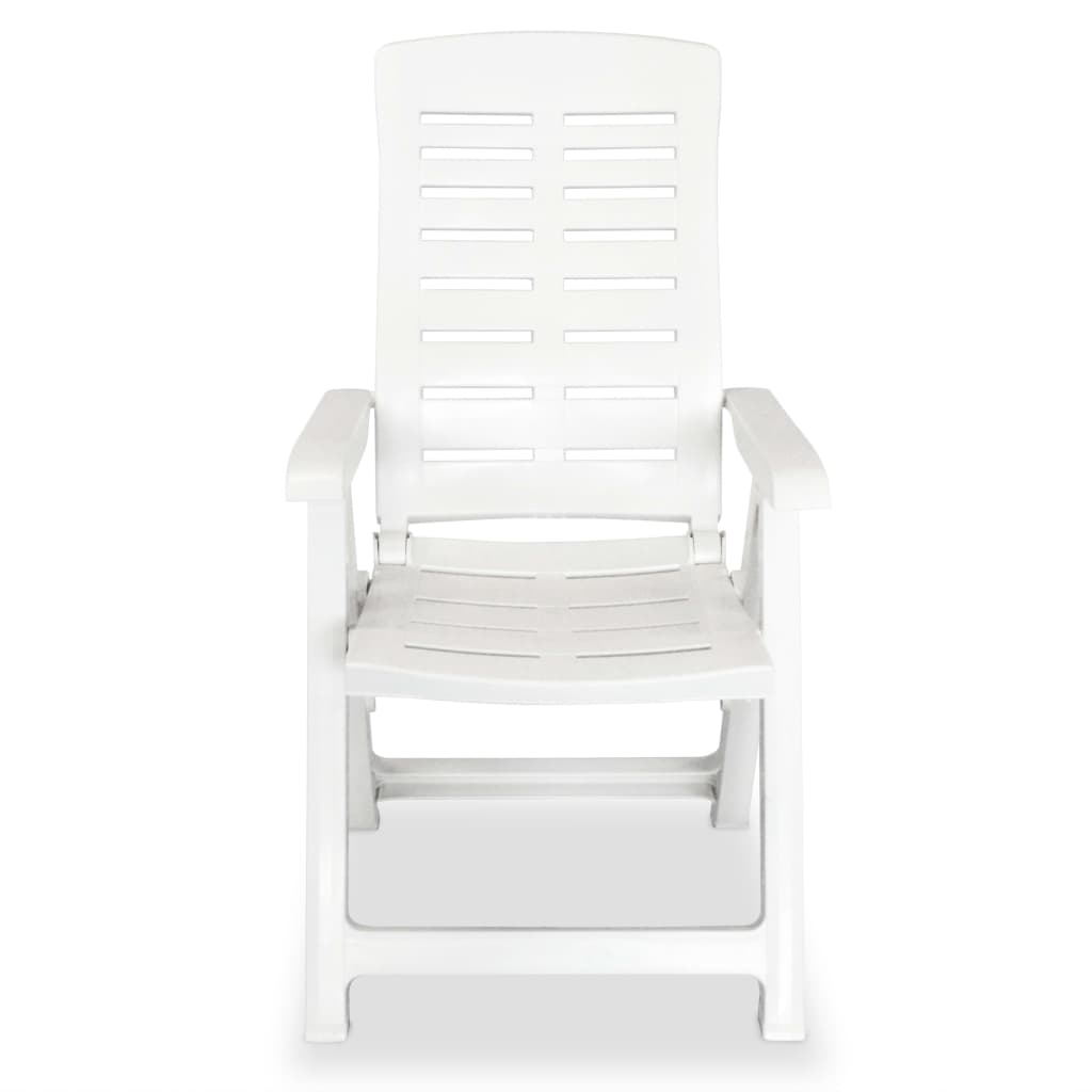 Chaises inclinables de jardin lot de 4 Plastique Blanc