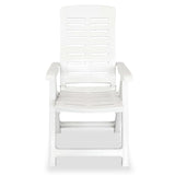 Chaises inclinables de jardin lot de 4 Plastique Blanc