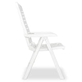 Chaises inclinables de jardin lot de 4 Plastique Blanc