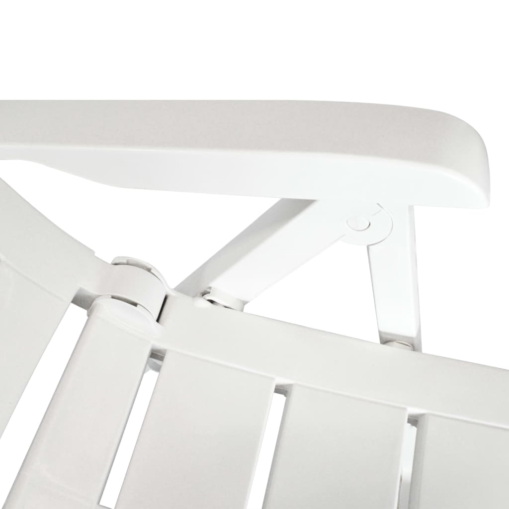 Chaises inclinables de jardin lot de 4 Plastique Blanc