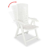 Chaises inclinables de jardin lot de 6 Plastique Blanc