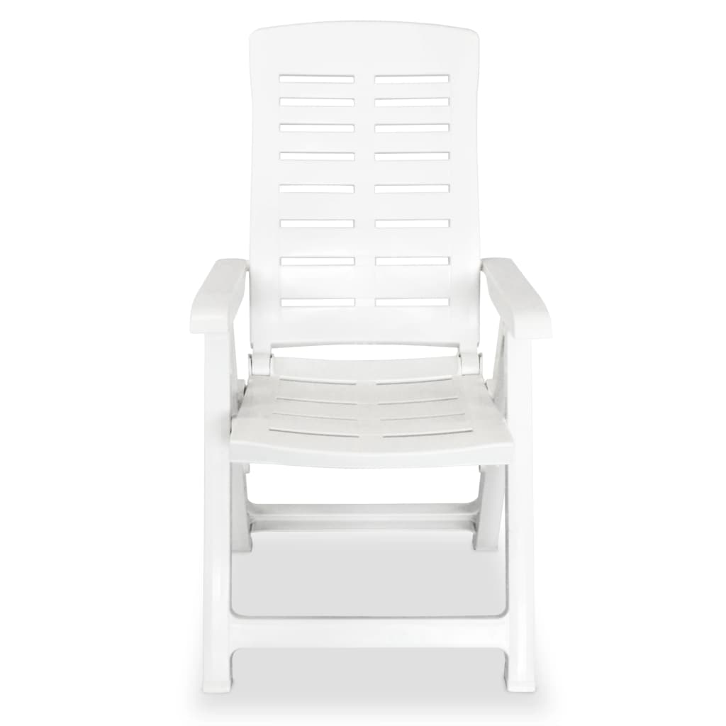 Chaises inclinables de jardin lot de 6 Plastique Blanc