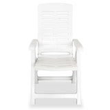 Chaises inclinables de jardin lot de 6 Plastique Blanc