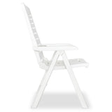 Chaises inclinables de jardin lot de 6 Plastique Blanc