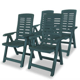 Chaises inclinables de jardin lot de 4 Plastique Vert