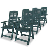 Chaises inclinables de jardin lot de 6 Plastique Vert