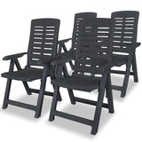 Chaises inclinables de jardin lot de 4 Plastique Anthracite