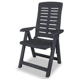 Chaises inclinables de jardin lot de 4 Plastique Anthracite