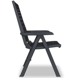 Chaises inclinables de jardin lot de 4 Plastique Anthracite