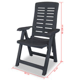 Chaises inclinables de jardin lot de 4 Plastique Anthracite