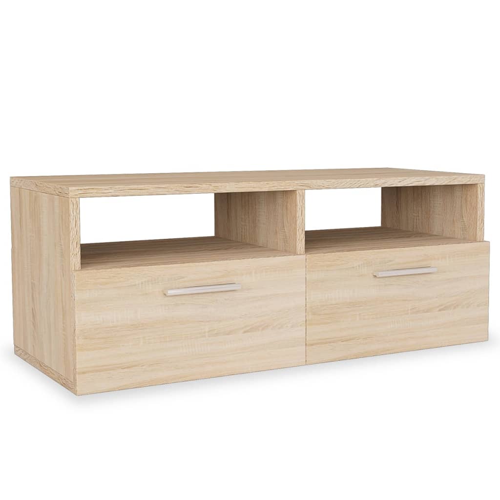 Meubles TV 2 pcs Bois d’ingénierie 95x35x36 cm Chêne