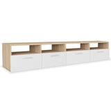 Meubles TV 2 pcs Bois d’ingénierie 95x35x36 cm Chêne et blanc