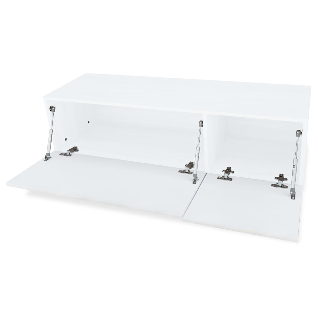 Meubles TV 2 pcs bois d’ingénierie 120x40x34 cm Blanc brillant