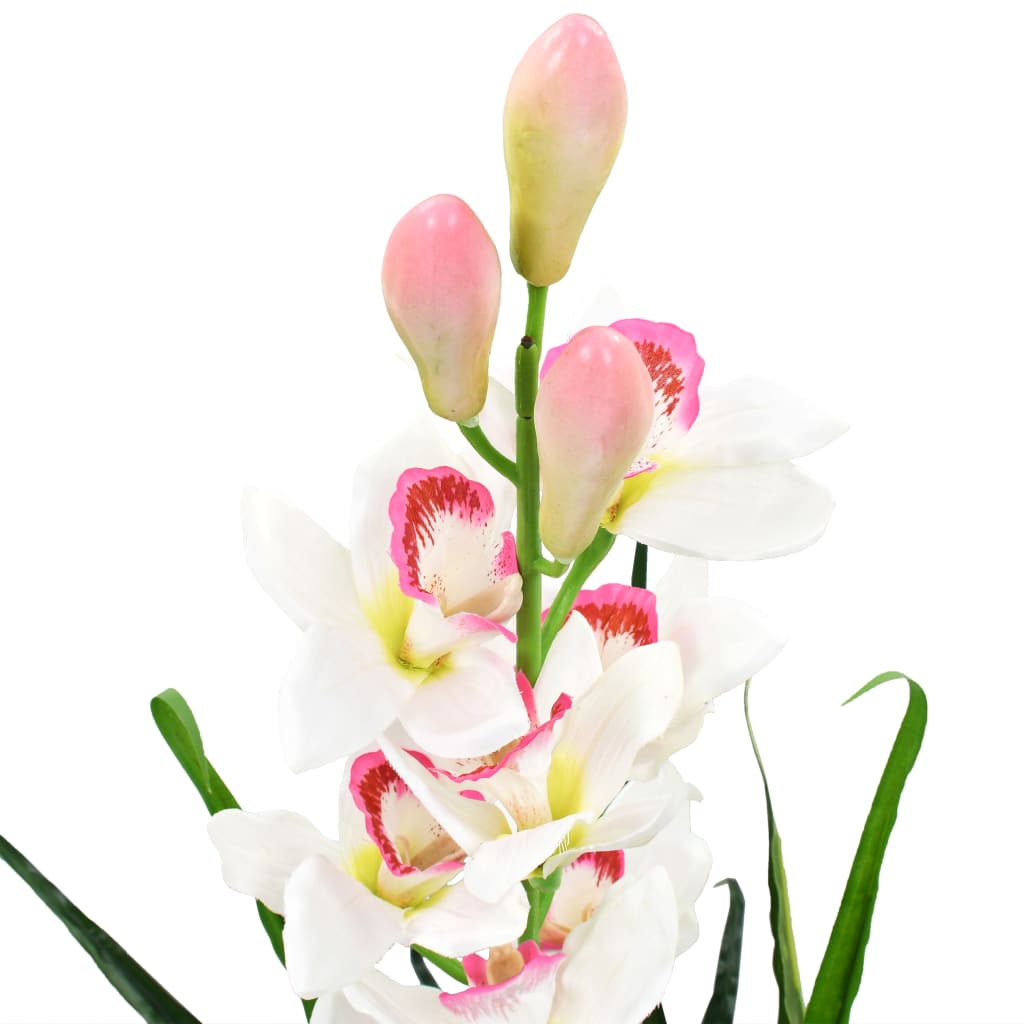 Künstliche Cymbidium-Orchideenpflanze mit Topf 100 cm grün