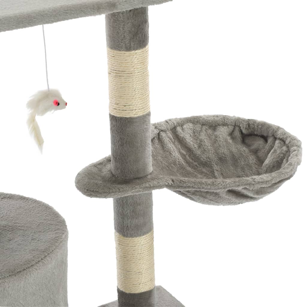 Arbre à chat avec griffoirs en sisal 138 cm Gris