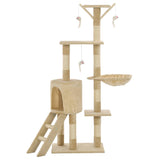 Arbre à chat avec griffoirs en sisal 138 cm Beige