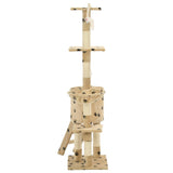 Arbre à chat avec griffoir en sisal 138cm Beige Motif de pattes