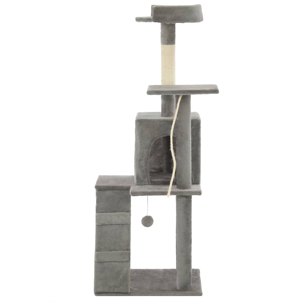 Arbre à chat avec griffoirs en sisal 120 cm Gris