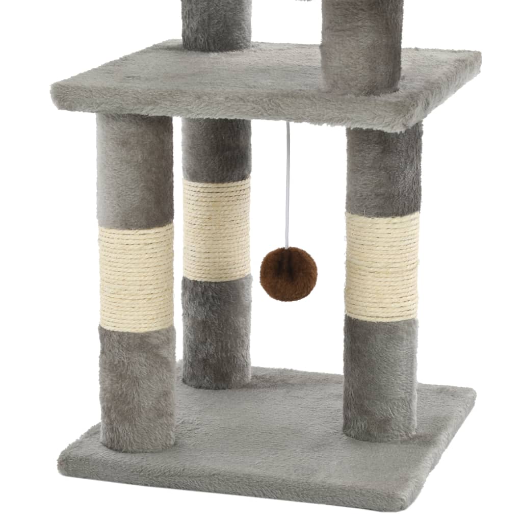 Arbre à chat avec griffoirs en sisal 65 cm Gris