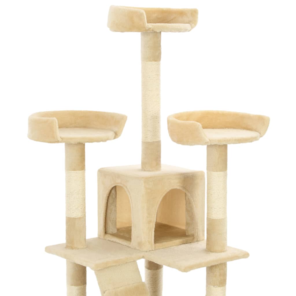 Arbre à chat avec griffoirs en sisal 170 cm Beige