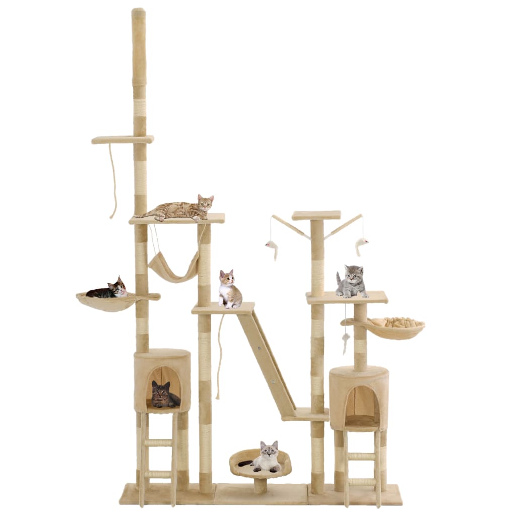 Arbre à chat avec griffoirs en sisal 230-250 cm Beige