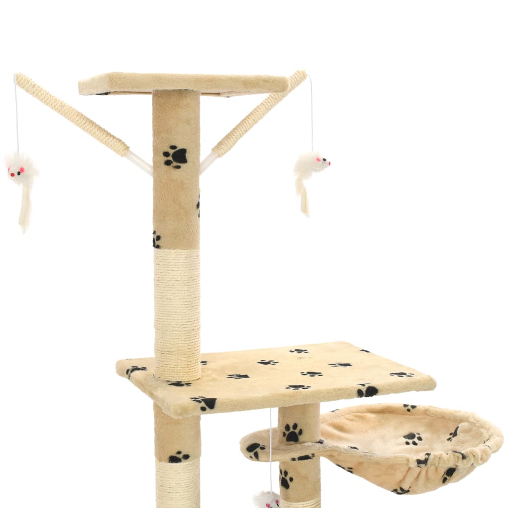 Arbre à chat et griffoirs 230-250 cm Empreintes de pattes Beige