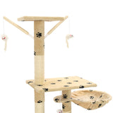 Arbre à chat et griffoirs 230-250 cm Empreintes de pattes Beige