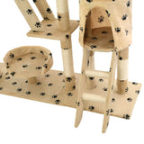 Arbre à chat et griffoirs 230-250 cm Empreintes de pattes Beige