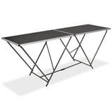 Foldable MDF and aluminum gluing table 200 x 60 x 78 cm