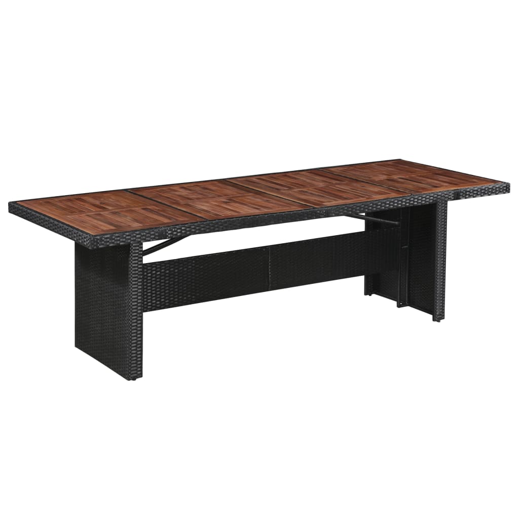 Table de jardin 240x90x74 cm Résine tressée et bois d'acacia