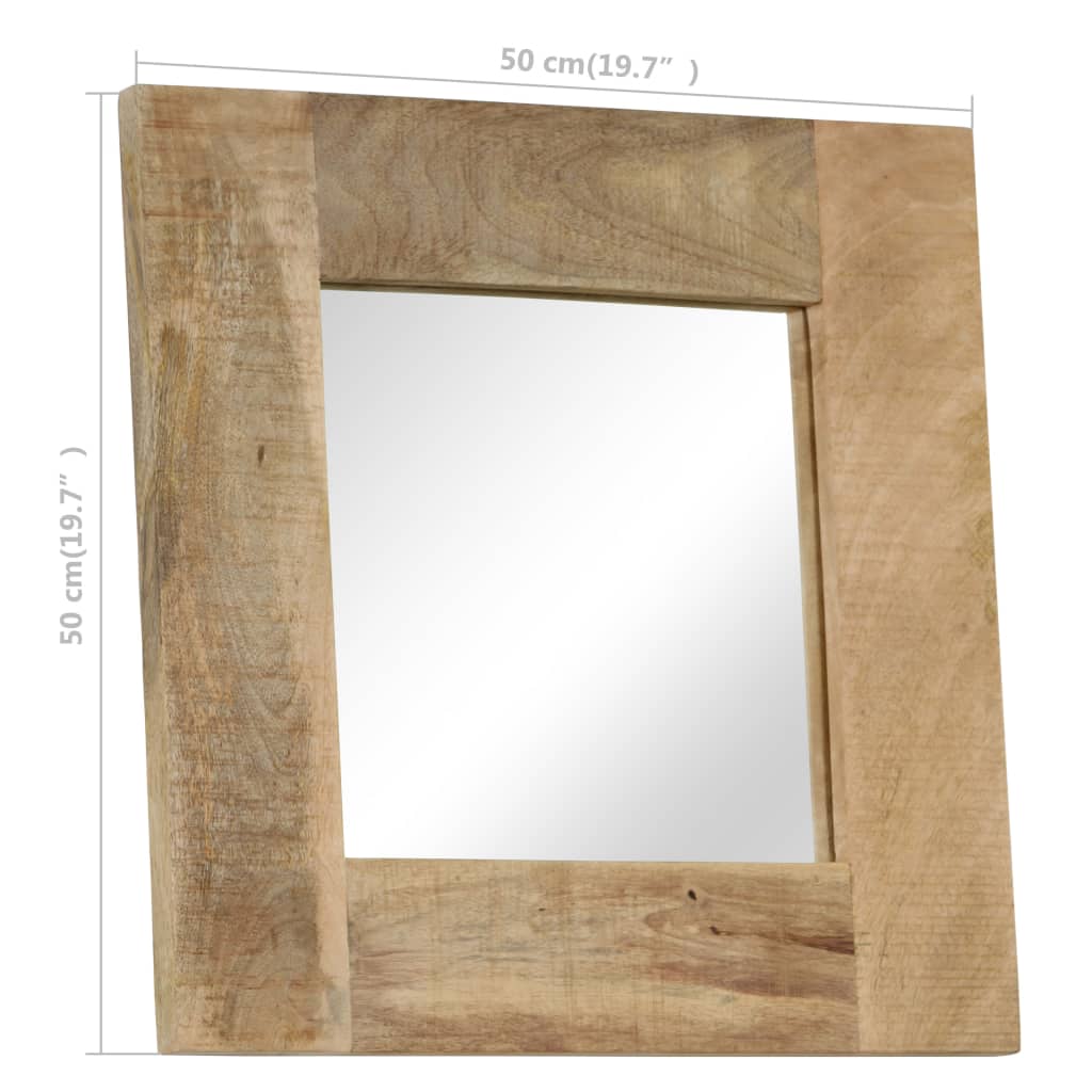 Miroir Bois de manguier massif 50 x 50 cm