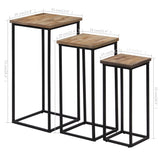 Ensemble de tables pour plante 3 pcs Teck recyclé