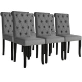 Chaises à manger lot de 6 gris foncé tissu