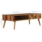 Couchtisch aus Massivholz mit Honig-Finish, 110 x 50 x 37 cm