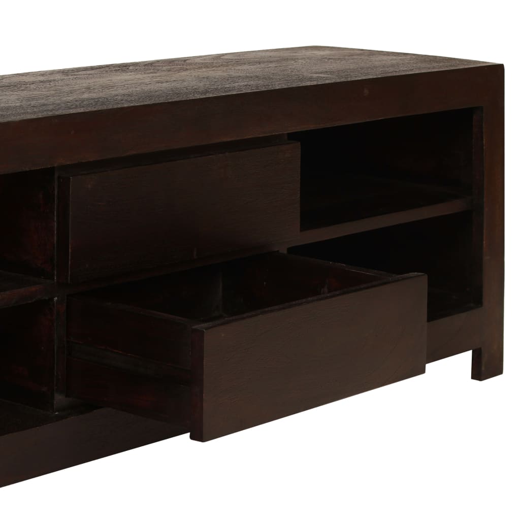 Meuble TV Bois d'acacia massif 120 x 30 x 40 cm Marron foncé