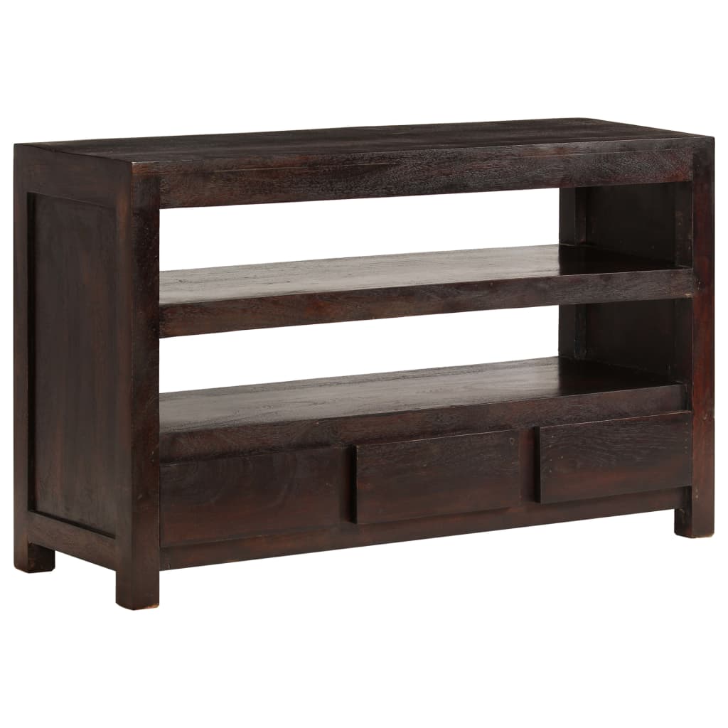 Meuble TV Bois d'acacia solide 90 x 30 x 55 cm Marron foncé