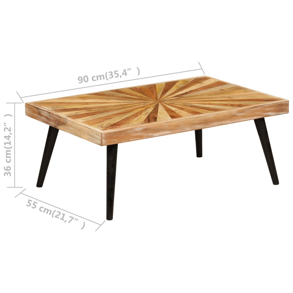 Table basse Bois de manguier massif 90x55x36 cm