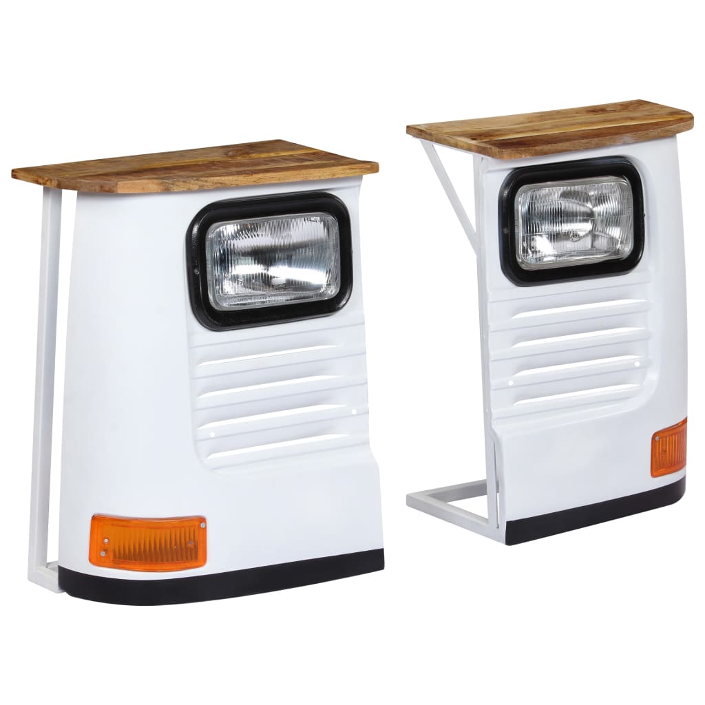 Buffet Bois de manguier massif Forme de camion Blanc