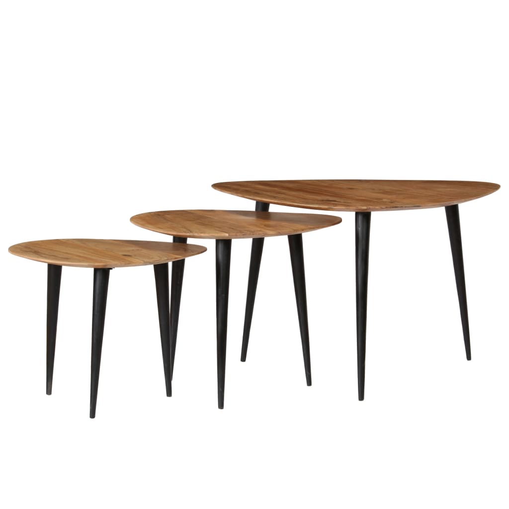 Tables basses 3 pcs Bois d'acacia massif