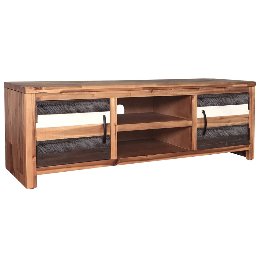 Solid acacia wood TV cabinet 120 x 35 x 40 cm