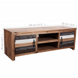 Solid acacia wood TV cabinet 120 x 35 x 40 cm