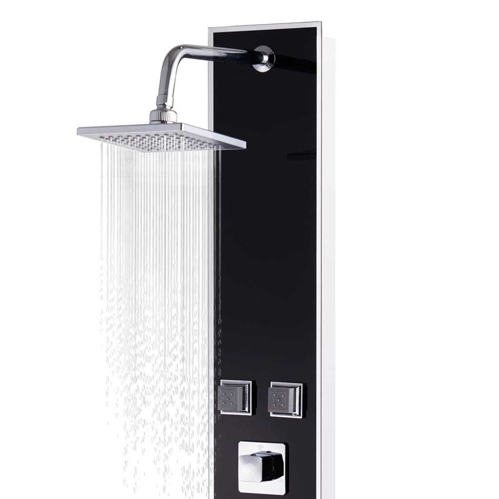 Shower panel Glass 18 x 42.1 x 120 cm Black