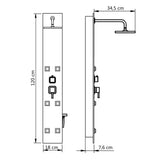 Shower panel Glass 18 x 42.1 x 120 cm Black