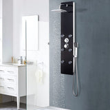 Shower panel Glass 25 x 44.6 x 130 cm Black