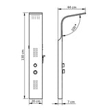 Panneau de douche aluminium 20x44x130 cm blanc